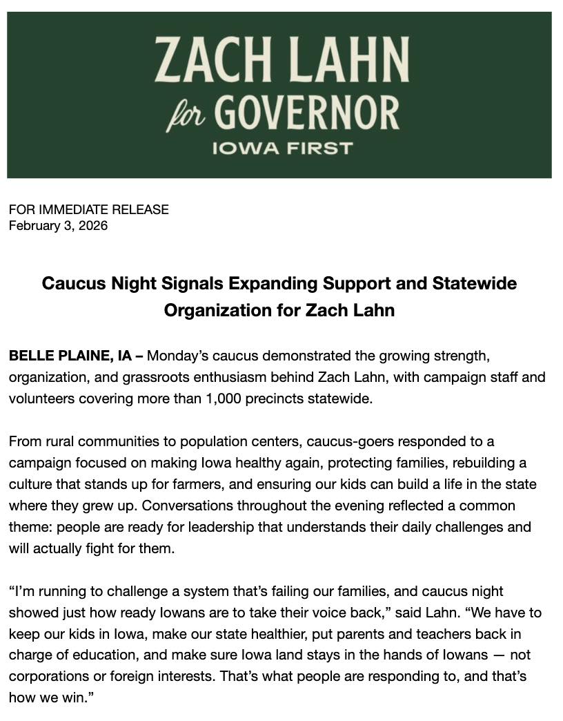Caucus Night press release